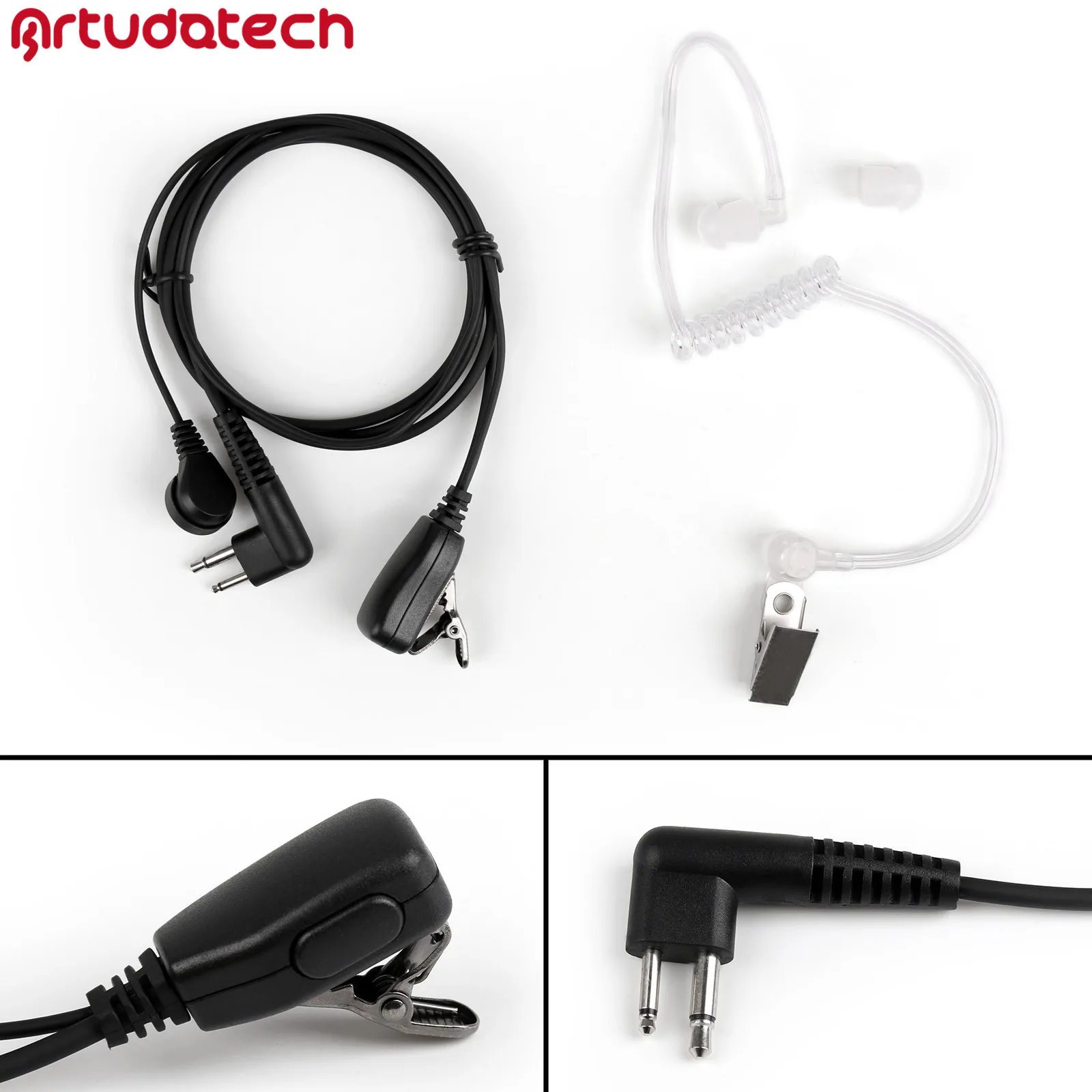 Artudatech 1Pcs 2 Pin Covert Acoustic Air Tube Headset For Motorola CP040 GP300 CP88 CP 88 040 Radio | Мобильные телефоны и