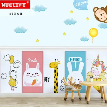 

Cartoon bear pattern children room wall cartoon wallpaper bed tatami bed soft bumper decoration kindergarten stereo wall sticker