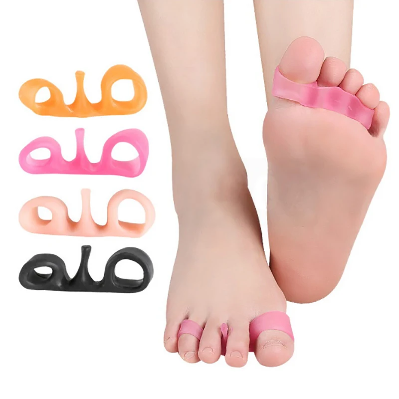 1 Pair Silicone Toes Separators Straightener Professional Soft Separator Bunion Pain Relief Nail Art Manicure Tools