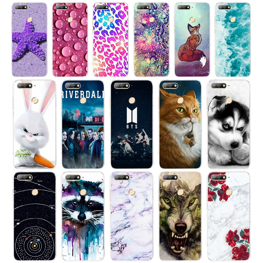 

H Silicone TPU Case For Huawei Y6 2018 Cover Pattern Phone Case For Huawei Y6 Prime 2018 Case Cover For Huawei Y6 Y 6 Prime 2018