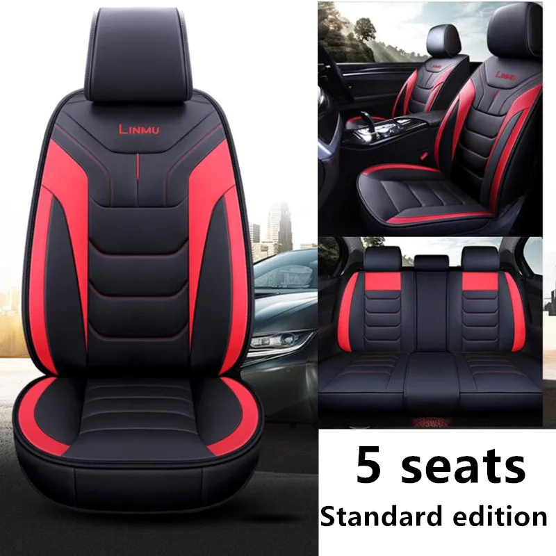 Высокое качество, чехол для сиденья автомобиля из искусственной кожи для Chevrolet Aveo Sonic Lova T250 T300(передняя+ задняя), подушка на 5 сидений - Название цвета: Standard edition