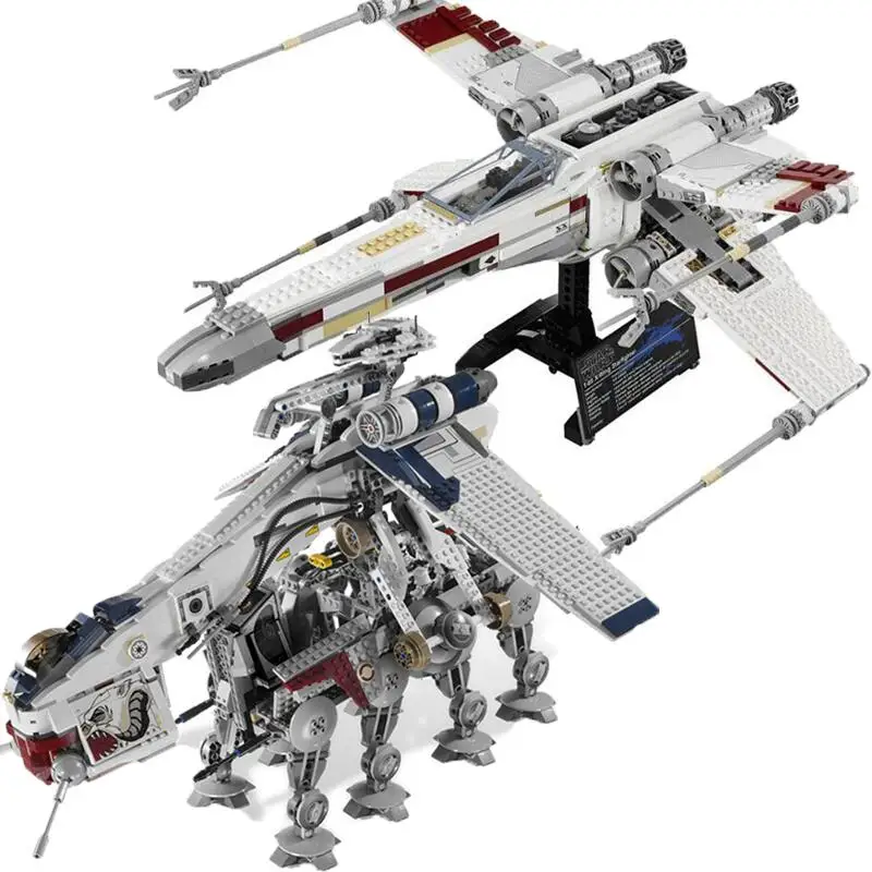 Новинка Звездный истребитель X Wing микробойцы войны при ходьбе строительные блоки