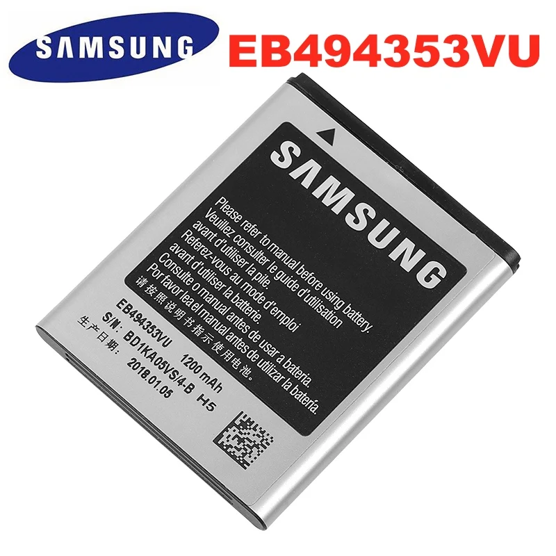Оригинальная Замена Samsung батарея для SAMSUNG S5330 GT S5570 i559 S5232 C6712 S5750 натуральная EB494353VU