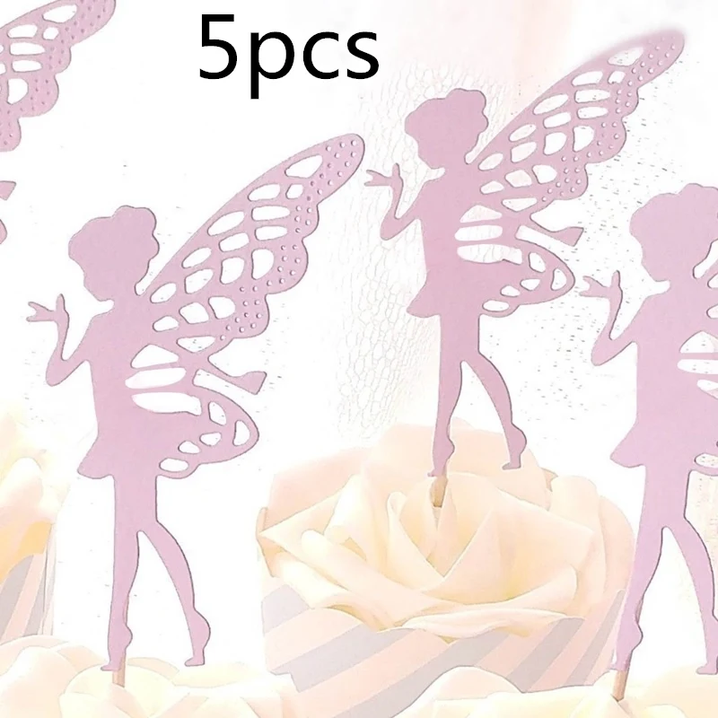 Description Picture 3 of item5 Pcs Cute elf girl Ballerina Skirt Tutus Dress Cake Topper Party Cupcake Flags/Birthday cake with flag wedding Baking Decorate