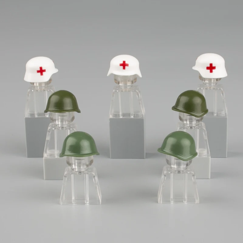 WW2 аксессуары Армейский Камуфляж MOC солдат шлем строительные блоки военные