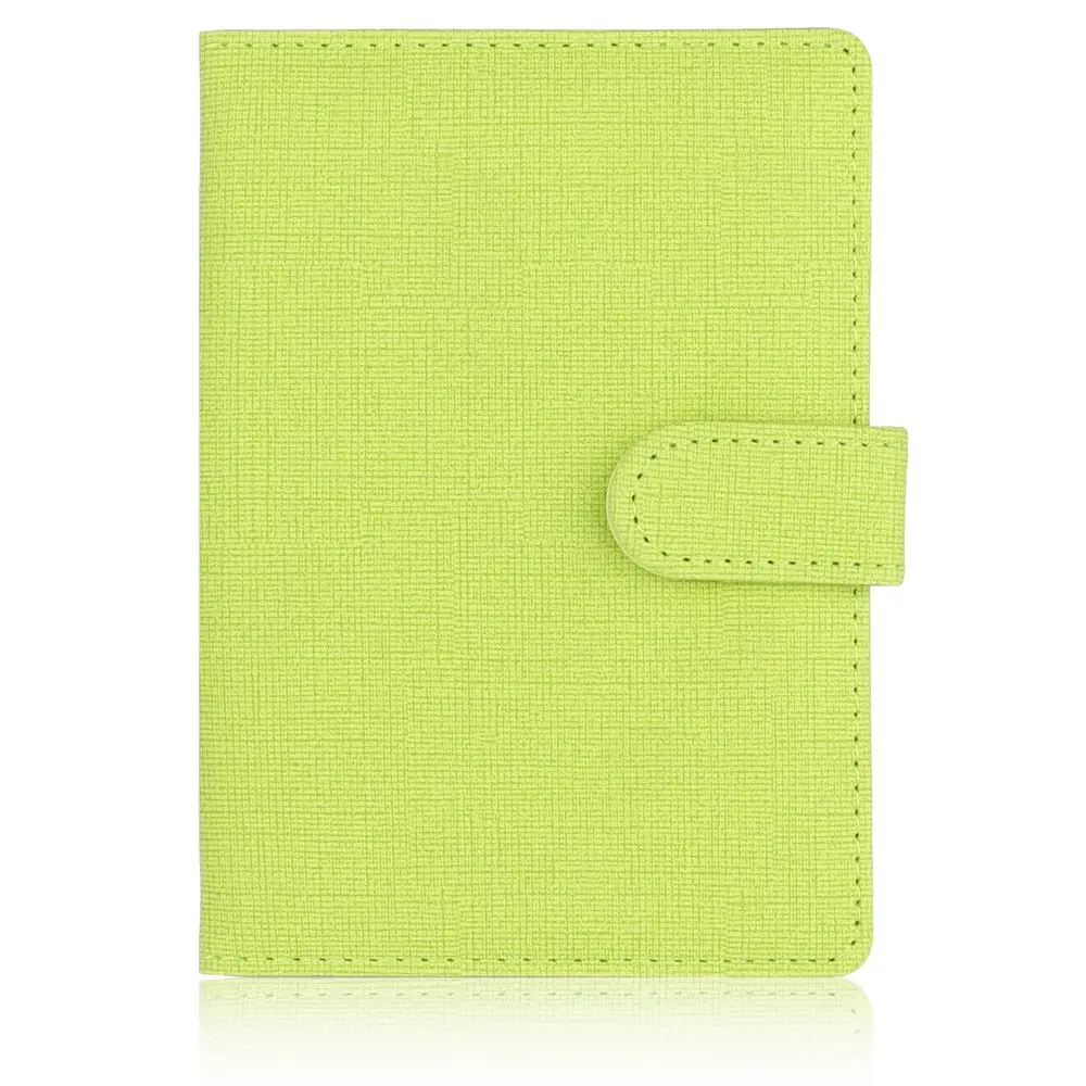 TOURSUIT тонкий тканевый узор кожаный Обложка на паспорт путешествия Lugguge чехол с кнопкой для мужчин и женщин - Цвет: Green