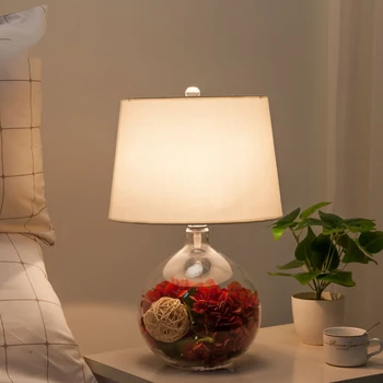 

Nordic Modern Glass Table Lamp Flowers Decorate Bedside Night Table Lamp Garden American Creative Simple Lampara Standing Lamp