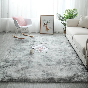 

Grey Carpet Tie Dyeing Plush Soft Carpets For Living Room Bedroom Anti-slip Floor Mats Bedroom Water Absorption Carpet Rugs