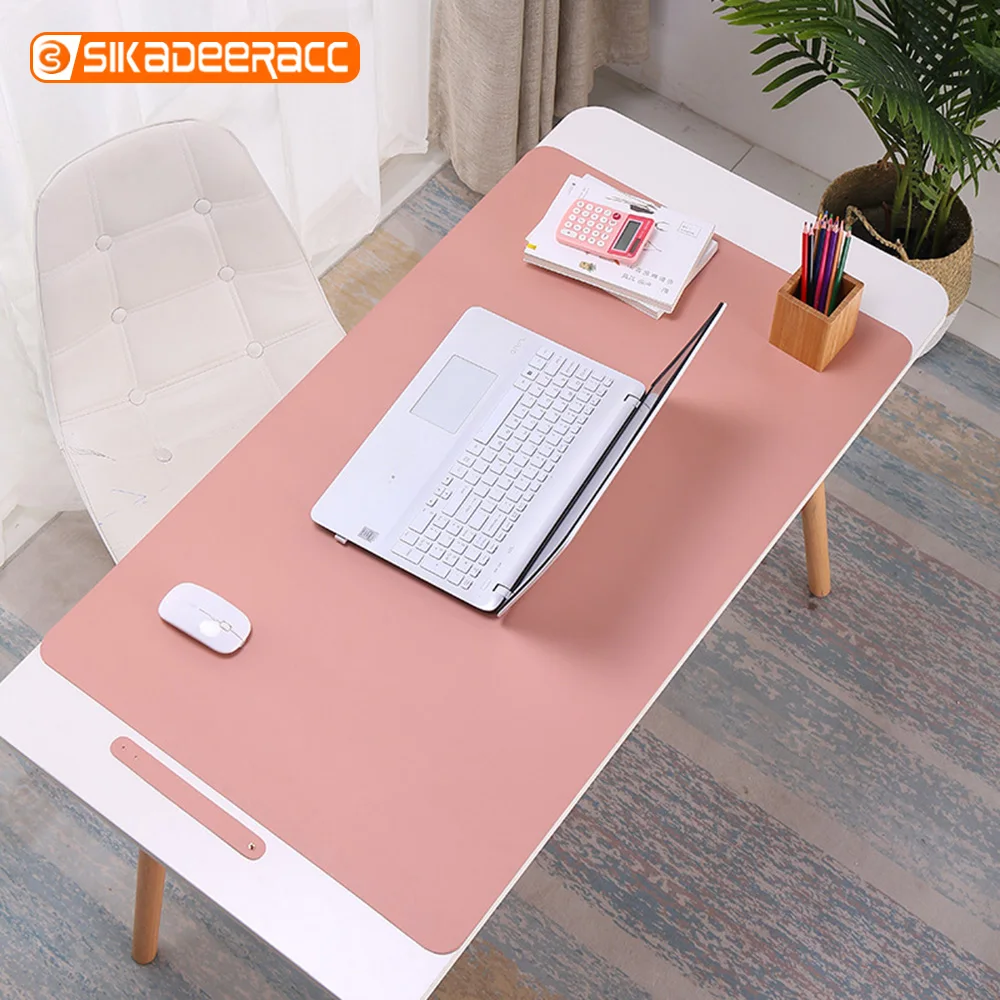 

120*60cm Large Size Mouse Pad Plain Simple Desktop Writing Mat For Office Home Computer Table Anti Slip Soft Leather Fashionable