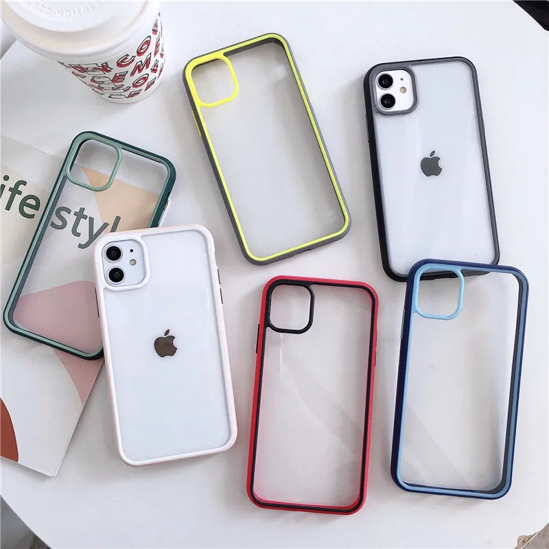 Гибридный чехол Meachy для iPhone 11 Pro Max X XR XS 7 8 Plus матовый прозрачный противоударный