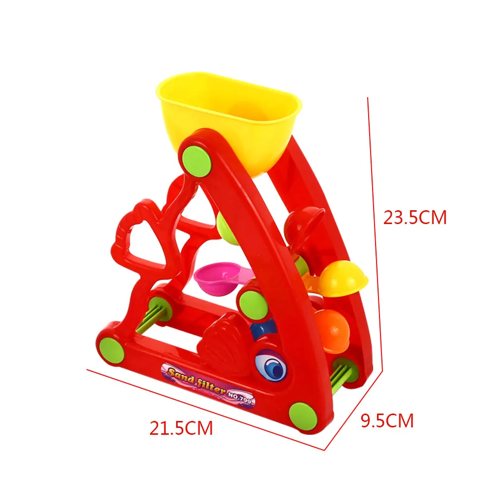 Sand Wheel 6pcs Beach Toys Hourglass Beach Game Entertainment Polychrome Learning Cool Water Wheel Set Fun