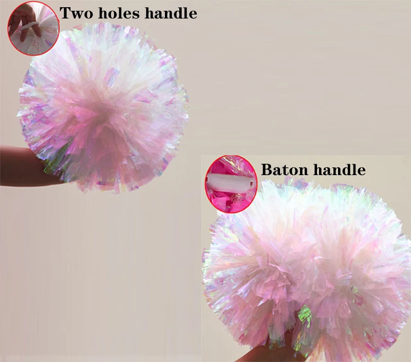 2 pieces colorfast rainbow Cheerleader Pom Poms colorful Cheerleading Pompoms Cheer Pom Hand Flower Aerobics Balls Sports