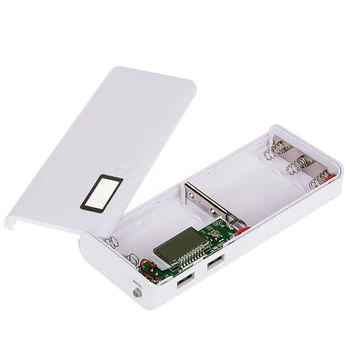 

5x18650 Power Bank Box Portable 5V Dual USB Mobile Phone Chargeing DIY Shell 18650 battery Holder Charging Box with LED Light