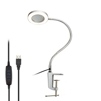 

USB Magnifiers Magnifying Glass 3X Vise Table Clamp Magnifier 42 SMD LED Lights Flexible Desk Lamp for Reading Working Desktop