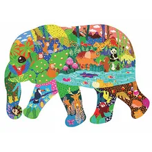 

Alien Animal Shaped Jigsaw Elephant Paradise Wooden Puzzle 3D 100 200 300 Pieces Diy Game Wood Toy for Teen Kids Party Gift