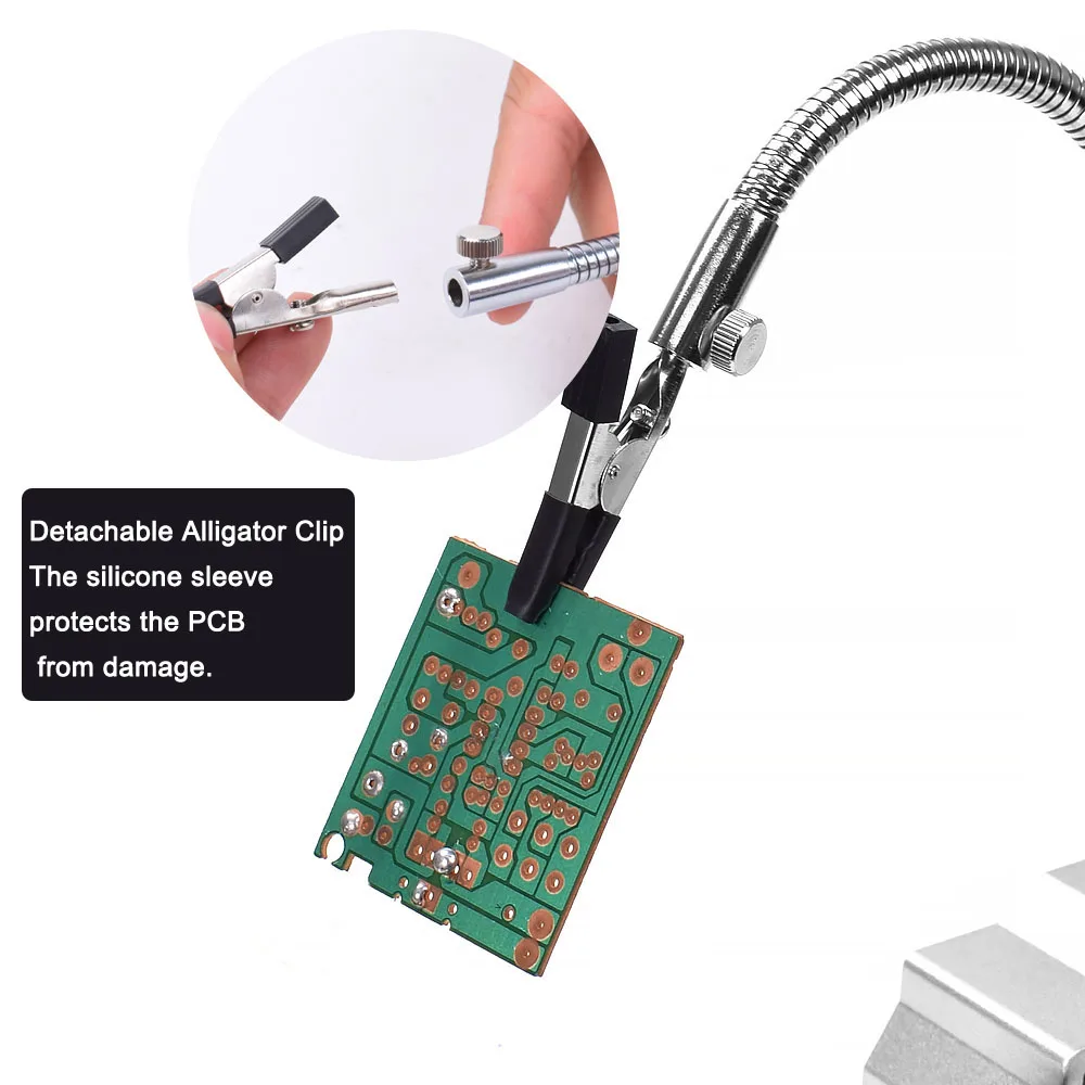 Держатель для печатной платы NEWACALOX Настольная Лупа с подсветкой USB 3X третья рука