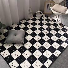 Утолщенный ковер, коралловый бархат, геометрический узор, для спальни, гостиной, напольный коврик, журнальный столик, диванная подушка, прикроватный прямоугольный ковер