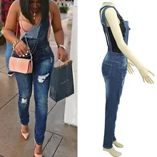 Женские комбинезоны весенние модные повседневные свободные рваные без рукавов ковбойские брюки комбинезоны длинные ремень джинсы брюки