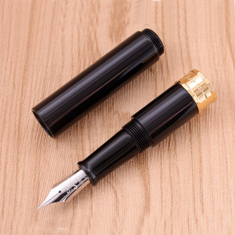 PENBBS 471 акриловая смола короткая черная перьевая ручка гладкая M/F 0,5 мм перьевая ручка ручки офисная практика принадлежности для письма подарки