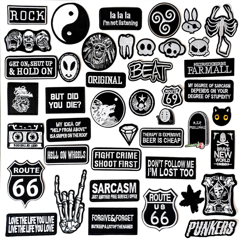 Parche de gato con Diente de calavera para apliques de bordados, insignia de tela para coser, accesorios de ropa DIY|Parches| - AliExpress