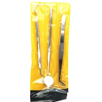 

3Pcs/Set Stainless Steel Dental Tools Odontoscope Tweezers Mouth Mirror Oral Hygiene Explorer Probe Dentist Teeth Clean Kit 896D