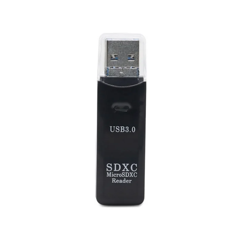Для Windows USB 3,0 кард-ридер 2-в-1 два слота TF защищенная цифровая карты памяти телефона адаптер для компьютера - Цвет: Черный