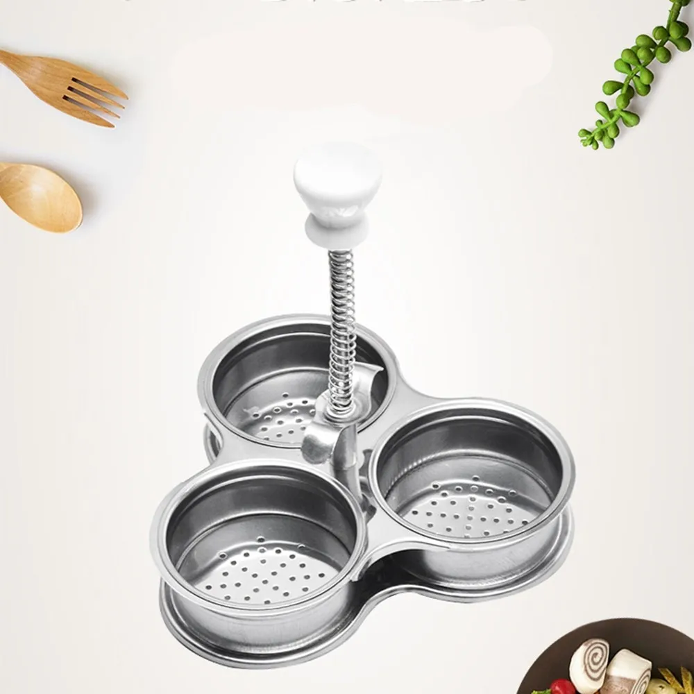 Stainless Steel Egg Poacher Non-stick Egg Cooker Poached Baking Kitchen Tool Pancake Maker Kitchen Steamer Cookware Home Tools