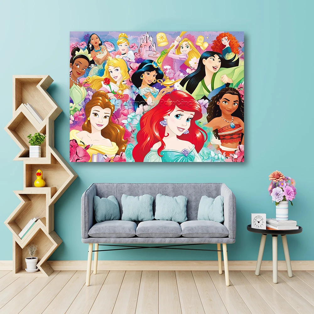 Disney Cartoon Princess Diy Fairy Dust Diamond Painting Kits New 2024  Embroidery Mosaic Frozen Cartoon Crosss Stitch Home Decor