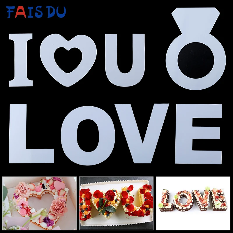 Алфавит Алмазный для торта разных размеров с надписью Love на английском языке