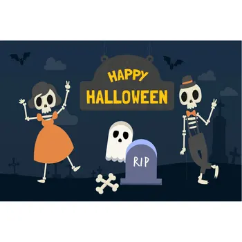 

Happy Halloween Decor Backdrop Grave Ghost Night Background Photography Family Holiday Party Backdrop Photo Booth Props