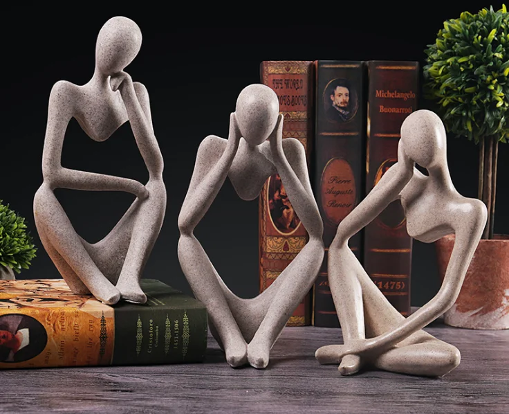 Nordic artwork sculpture creative Abstract Character thinker resin statuett cabinet model home Ornaments decoration gift p1254 | Дом и сад