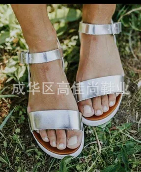 

Med Wedges Rome Gladiator Women Sandals Ankle Strap Front Rear Strap Concise Boho Shoes Buckle Strap Plus Size Sandals