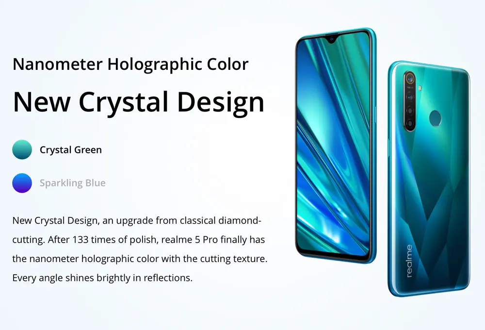 Европейская версия 6,3 дюймов Realme 5 Pro 48MP четырехъядерный мобильный телефон 8 ГБ ОЗУ 128 Гб ПЗУ 4035 мАч восьмиядерный смартфон Snapdragon 712 4G
