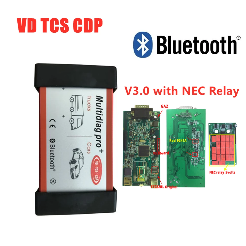 Multidiag Pro+ Green V3.0 pcb 2016R0 keygen с bluetooth диагностическим инструментом для мультибрендовых автомобилей и грузовиков obd2 VD DS150E C-D-P