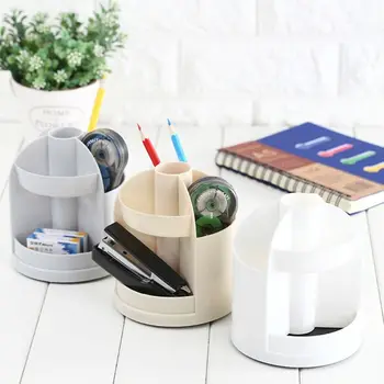 

Multi-function 7 Grids Desktop Pencil Pen Holder 360 Degree Rotating Cosmetic Brush Storage Box School Office Supplies C26