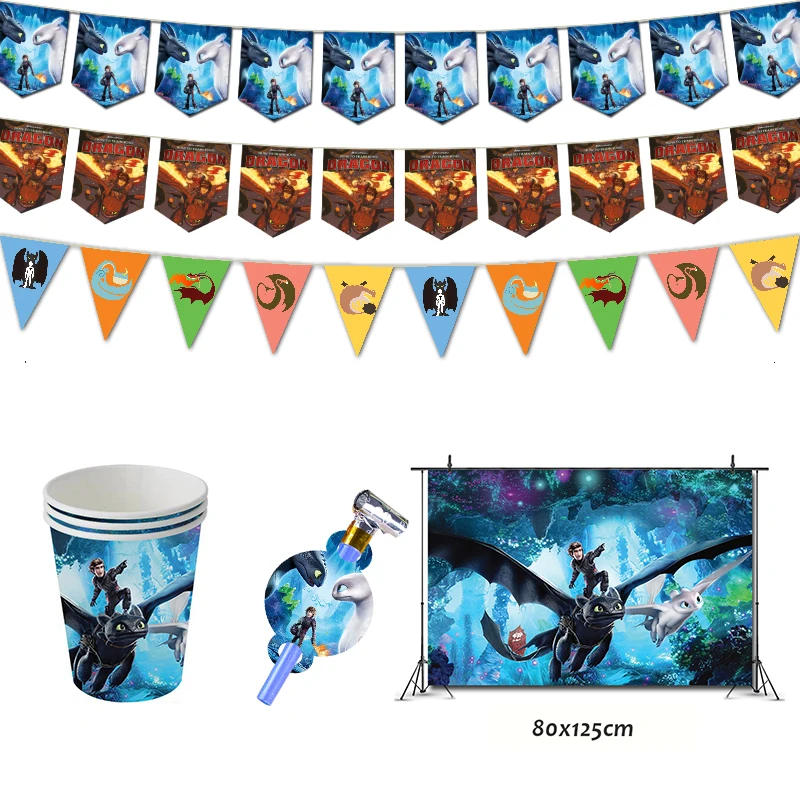 Comment Former Votre Dragon Fete D Anniversaire Decorations Krokmou Theme Banniere Tasses Aliexpress
