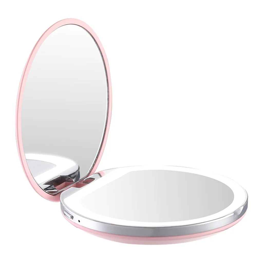 Высокое качество макияж зеркало световой мини Портативный светодиодный зеркало для макияжа с лампой для ремонта круглый маленькое зеркало с светодиодный свет августа
