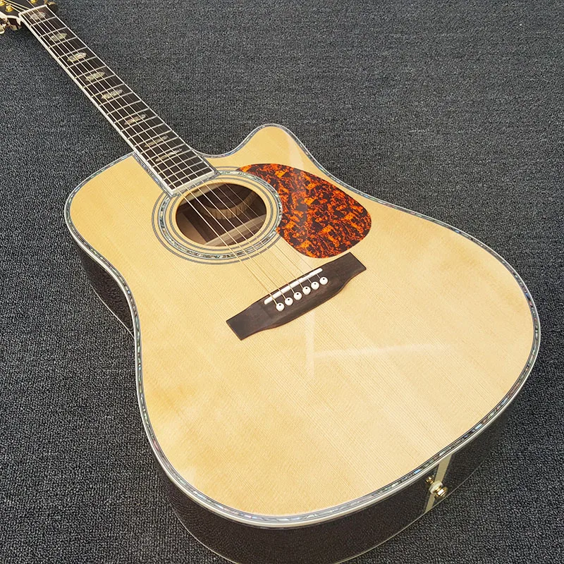 

High quality custom 41'' 45 D 20 frets pearl inlay and binding acoustic guitar,colorized shell edge free shipping