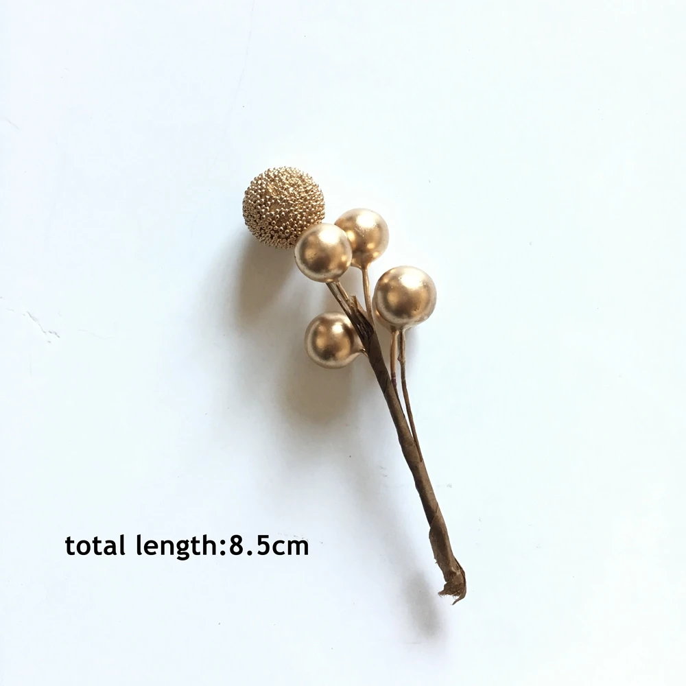 thumbnail image 1 of 5/10/12 piezas de mini estambres de flores artificiales de frutas, cerezas, bayas de perlas de plástico para Navidad, caja de regalo de bricolaje para bodas, corona decorada, 1 of 5
