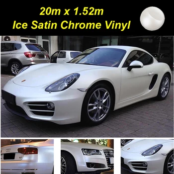 

20m White BM Plating Matte Ice Satin Vinyl Film Warpping Motorcycle Car Stickers Waterproof Automobiles Bubble Air Free