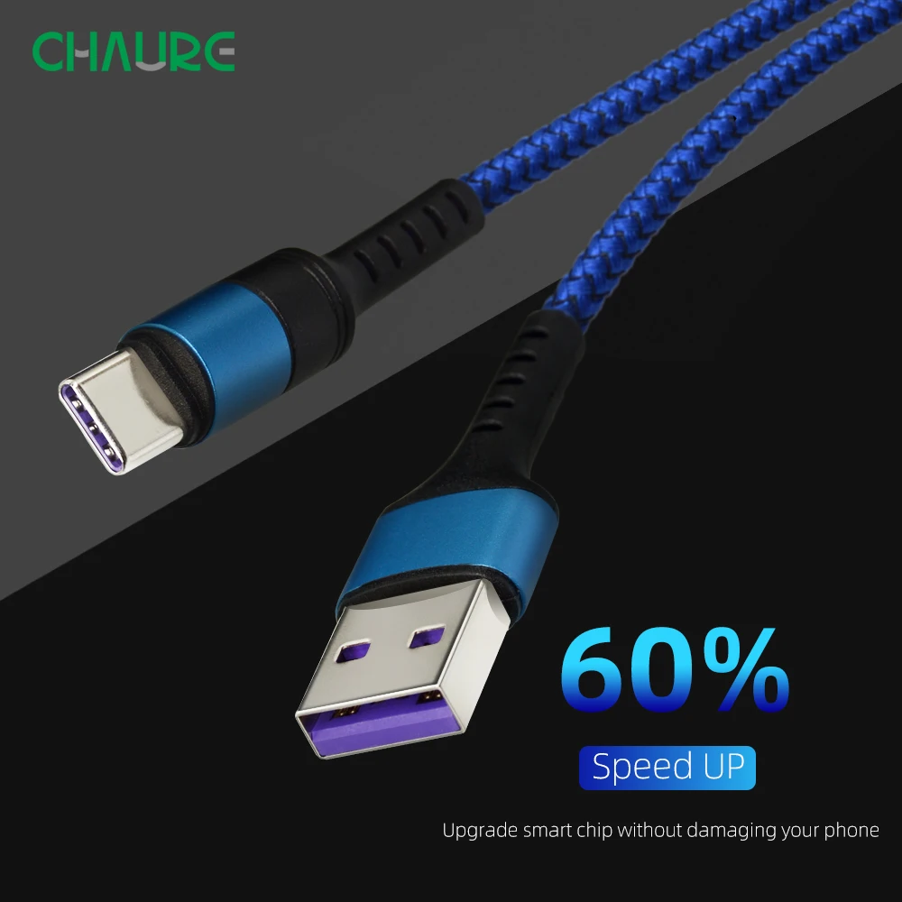 CHAURE кабель с разъемом USB Type C 5a для huawei Xiaomi Мобильный телефон кабели быстрой