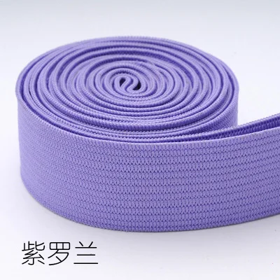20 мм цветные эластичные ленты плоская канатная Резиновая лента линия спандекс лента для шитья кружевная отделка поясная лента аксессуары для одежды 5 метров - Цвет: Purple