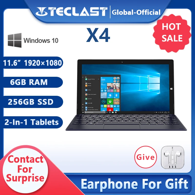 Teclast X4 планшет с 10 1-дюймовым дисплеем ОЗУ 6 ГБ ПЗУ 11 Windows | Компьютеры и офис