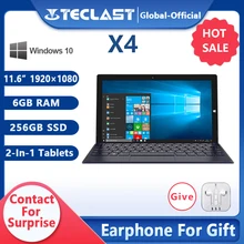 Teclast X4 11.6" 2 in 1 Tablet 1920x1080 Windows 10 OS 6GB RAM 256GB SSD Tablets PC Intel Gemini Lake N4100 Laptop Dual Camera