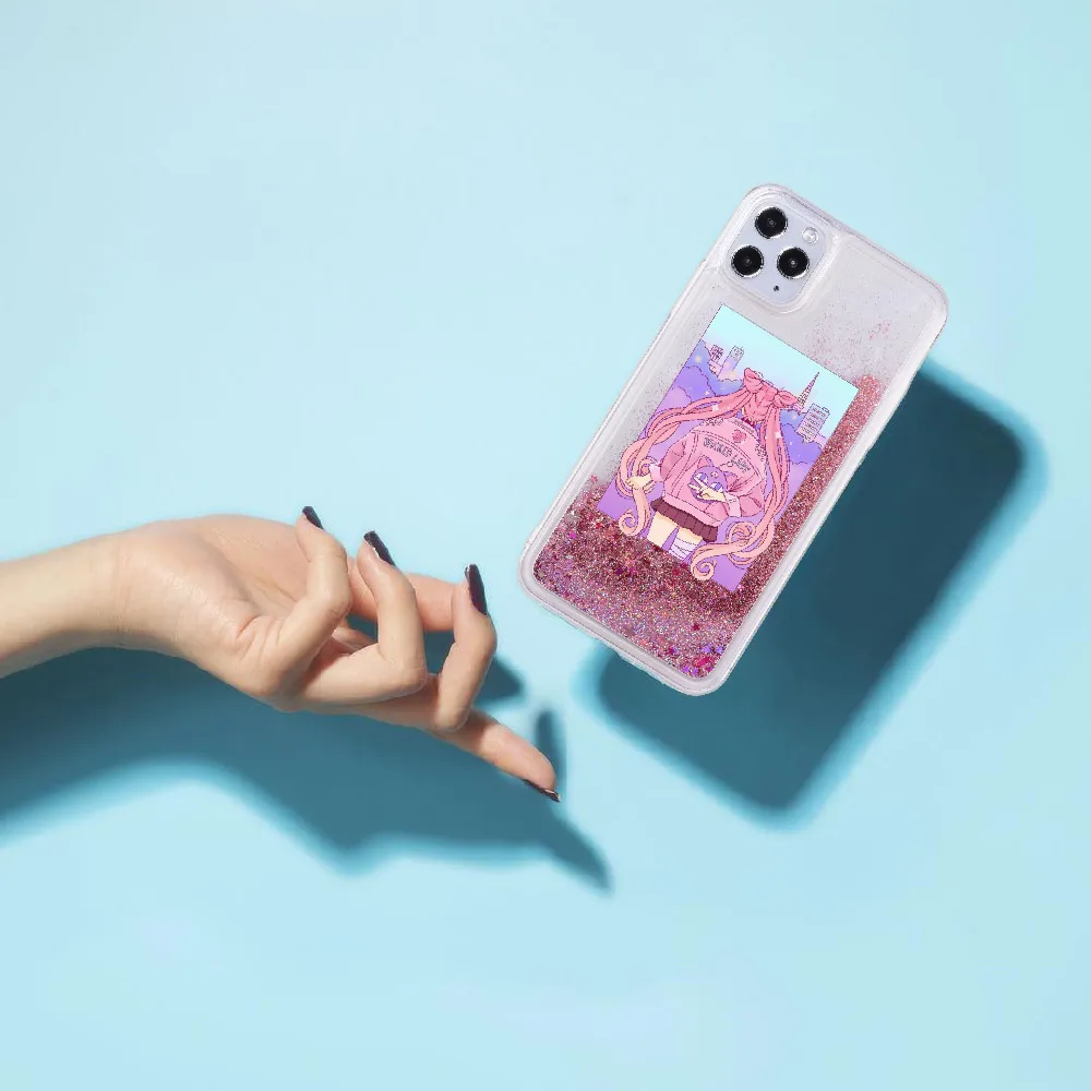 Stars Magic Sparkle Liquid Real Glitter Phone Case Fundas Cover for iPhone 11 12 Pro X XS XR Max 7 8 7Plus 8Plus Phone Coque