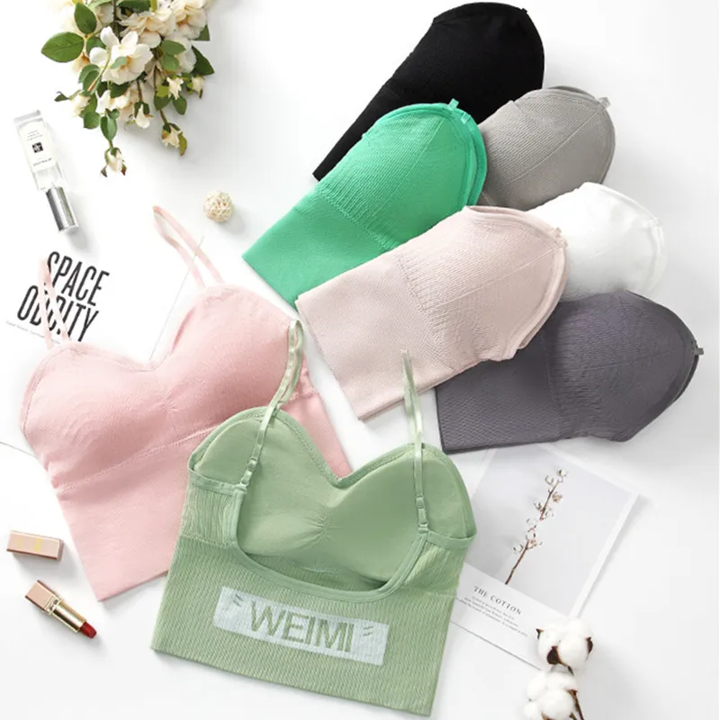 

Women Crop Tops Female Tank Top Sexy Seamless Underwear Beauty Back Lingerie Active Wear Top Sport Woman Padded Camisoles