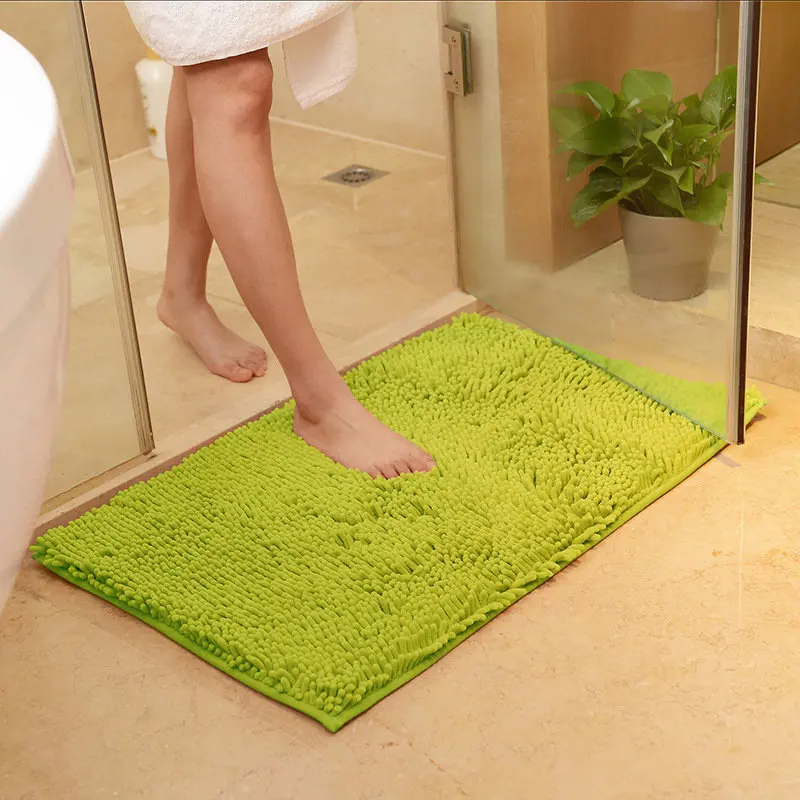 Высокое качество, коврик для ванной комнаты, Противоскользящий коврик для ванной, напольный коврик для душевой комнаты, синель, коврик для ванной комнаты, коврик для туалетной двери - Цвет: Grassgreen