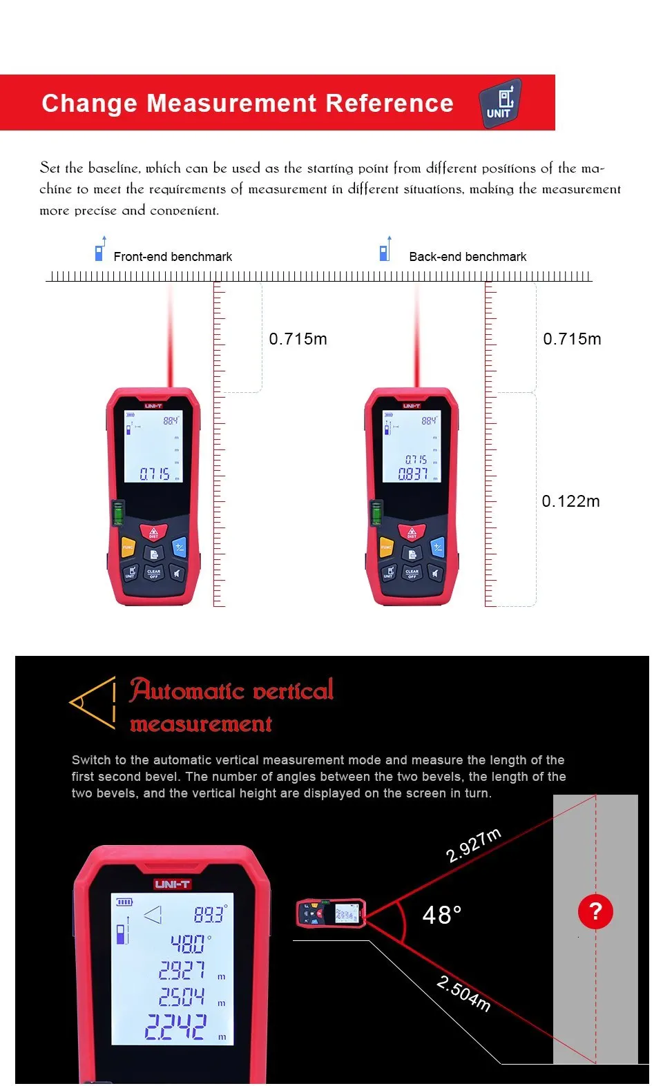 Лазерный дальномер UNI-T LM80/LM100/LM120/LM150 лазерный дальномер электронный уровень 80 м/100 м/120 м/150 м диастиметр