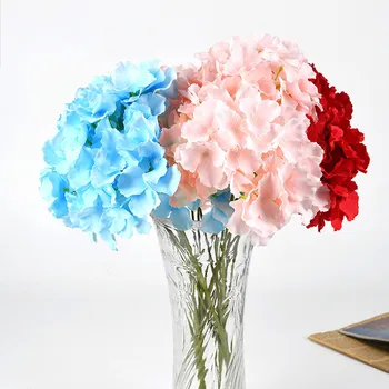 

artificial silk hydrangea 5 / 7 heads embroidery hydrangea bouquets Wedding decoration flower head decoration