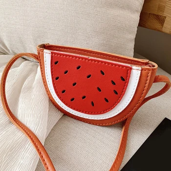 

Children Messenger Bag Watermelon Fruit Bag Princess Fashion Girl Cartoon Printing Shoulder Bag Cute Mini Baby Coin Purse Tide